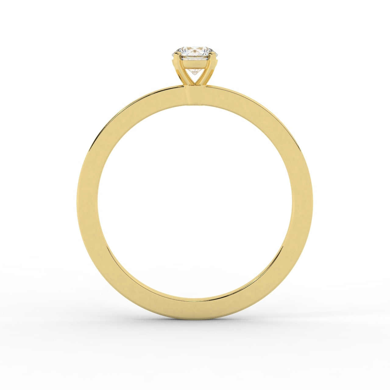 Audrey Diamond Ring - Yellow Gold 4mm#Metal Colour_Yellow Gold#Stone Size_4mm