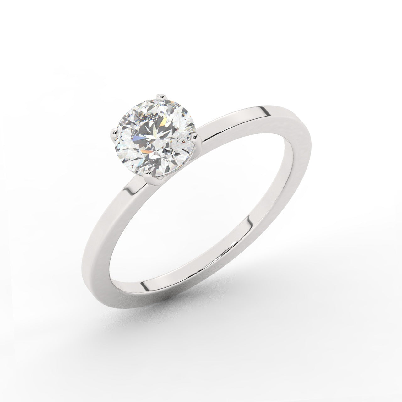 Audrey Diamond Ring - White Gold 5.85mm#Metal Colour_White Gold#Stone Size_5.85mm