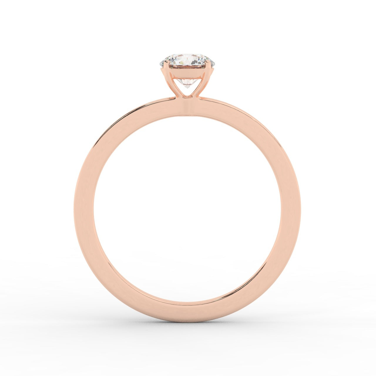 Audrey Diamond Ring - Rose Gold 5mm#Metal Colour_Rose Gold#Stone Size_5mm