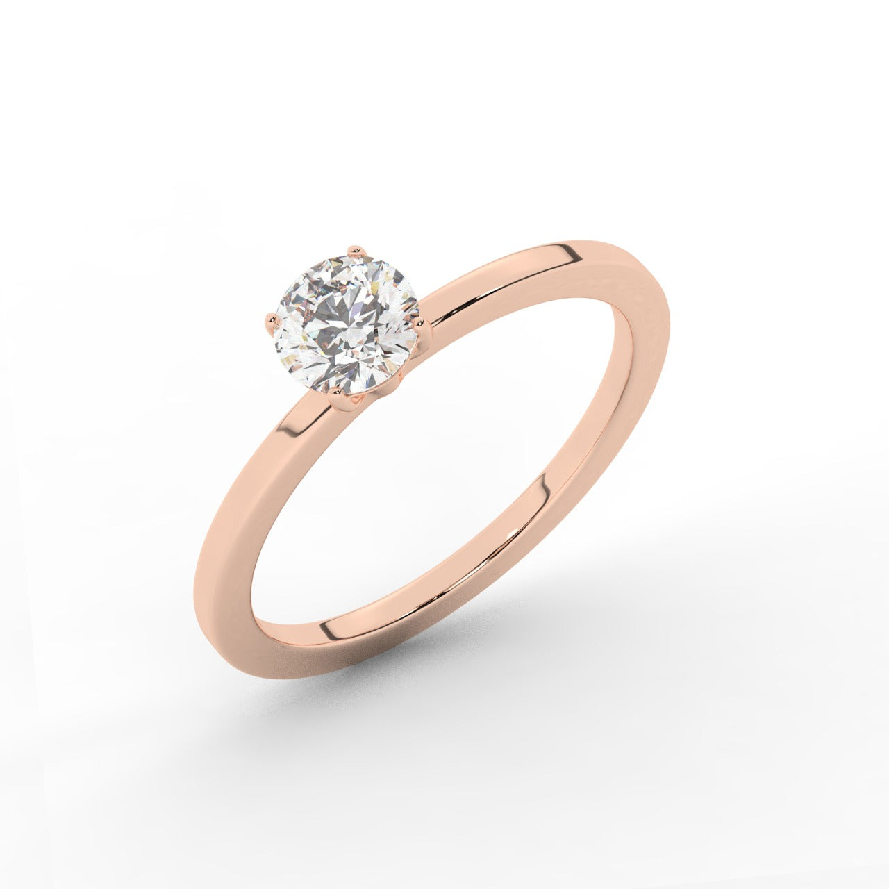 Audrey Diamond Ring - Rose Gold 5mm#Metal Colour_Rose Gold#Stone Size_5mm