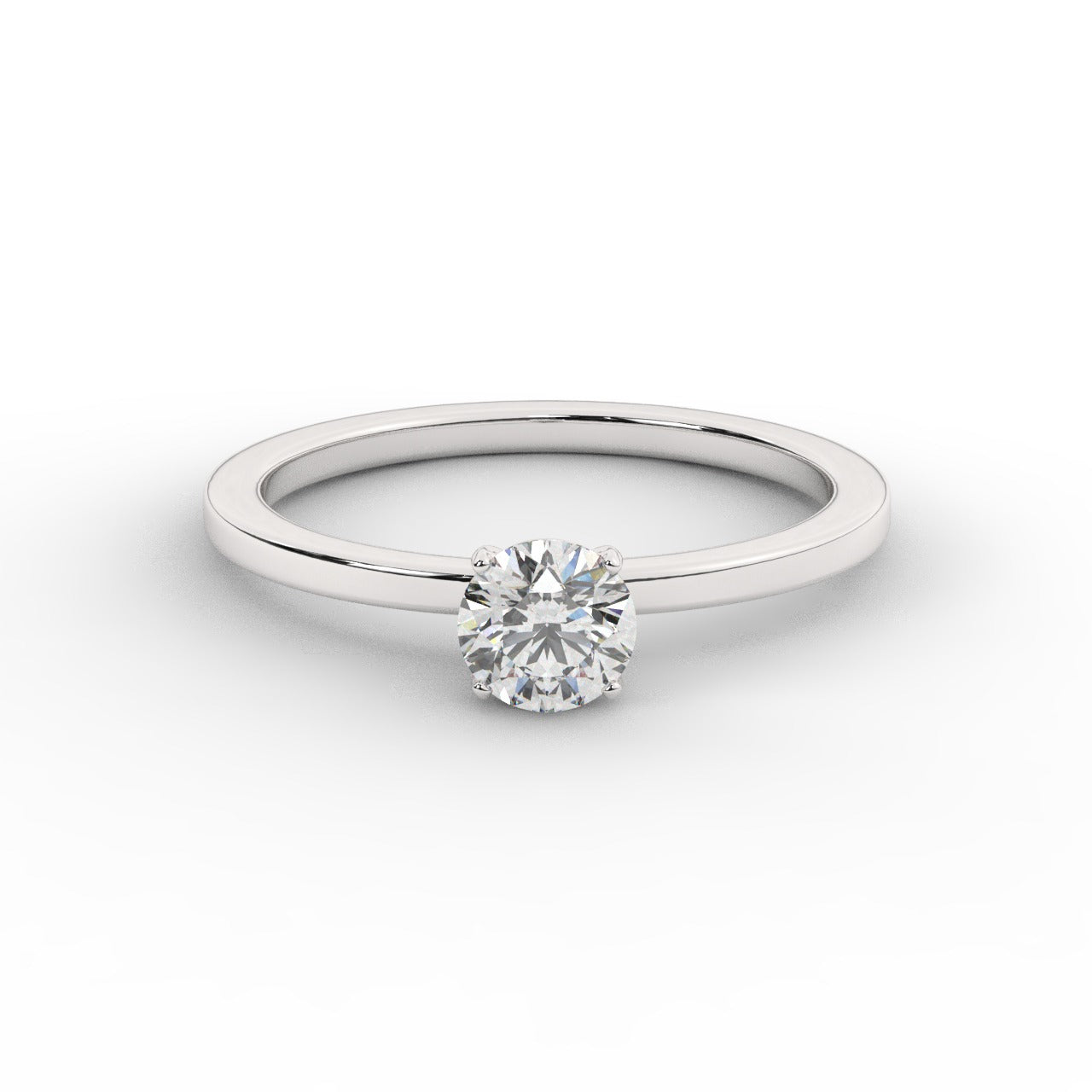 Audrey Diamond Ring - White Gold 5mm#Metal Colour_White Gold#Stone Size_5mm