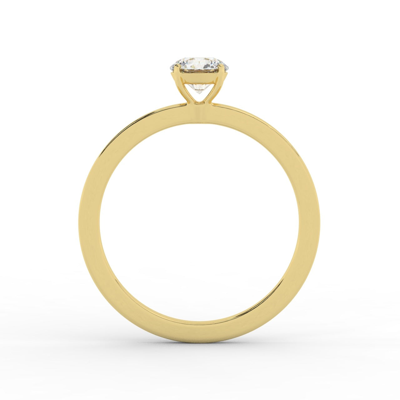 Audrey Diamond Ring - Yellow Gold 5mm#Metal Colour_Yellow Gold#Stone Size_5mm