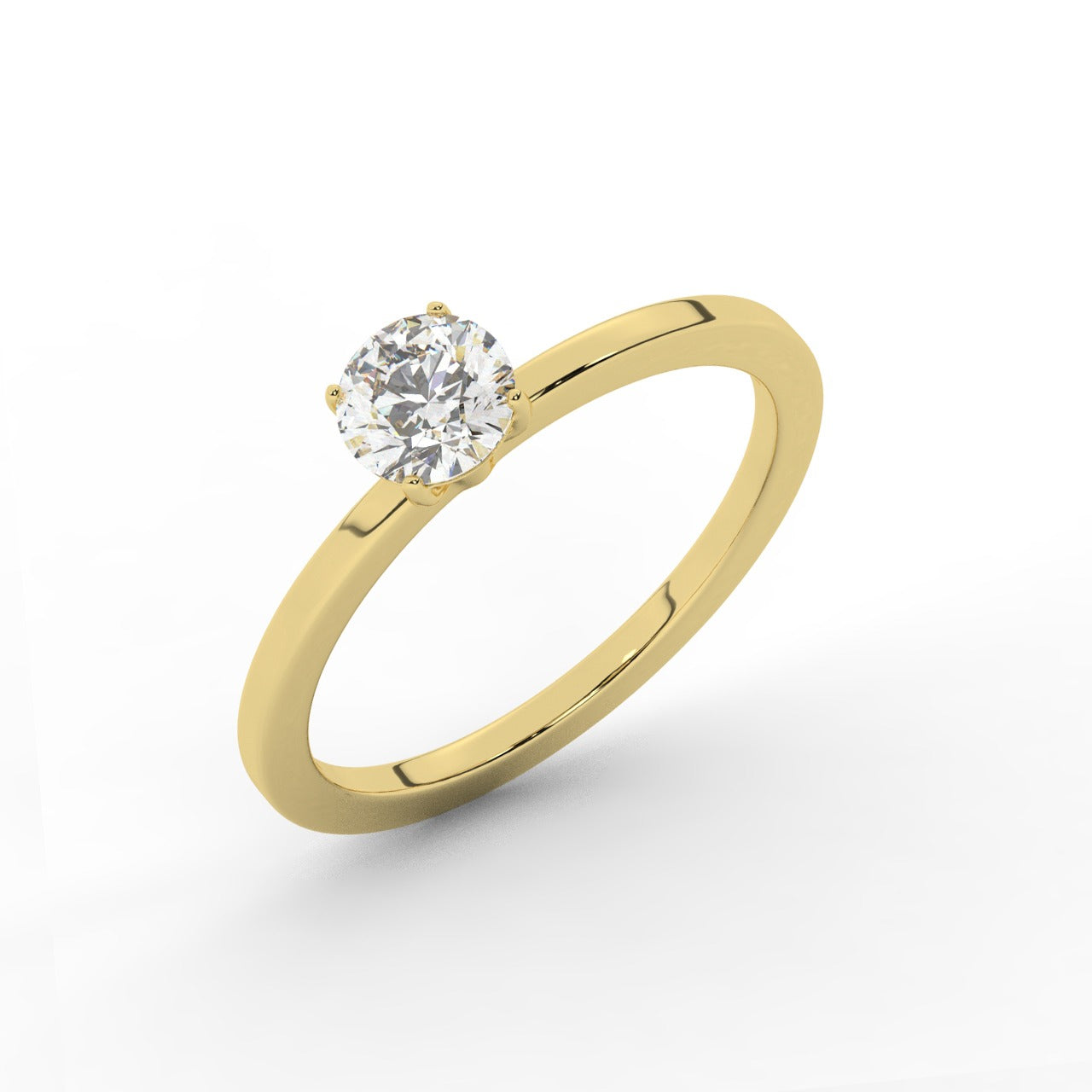 Audrey Diamond Ring - Yellow Gold 5mm#Metal Colour_Yellow Gold#Stone Size_5mm