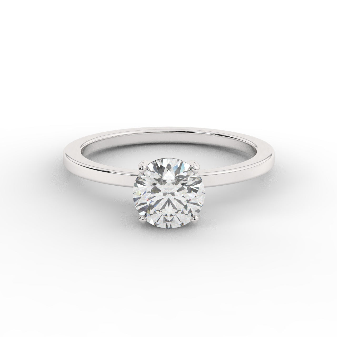 Audrey Diamond Ring - White Gold 6.5mm#Metal Colour_White Gold#Stone Size_6.5mm