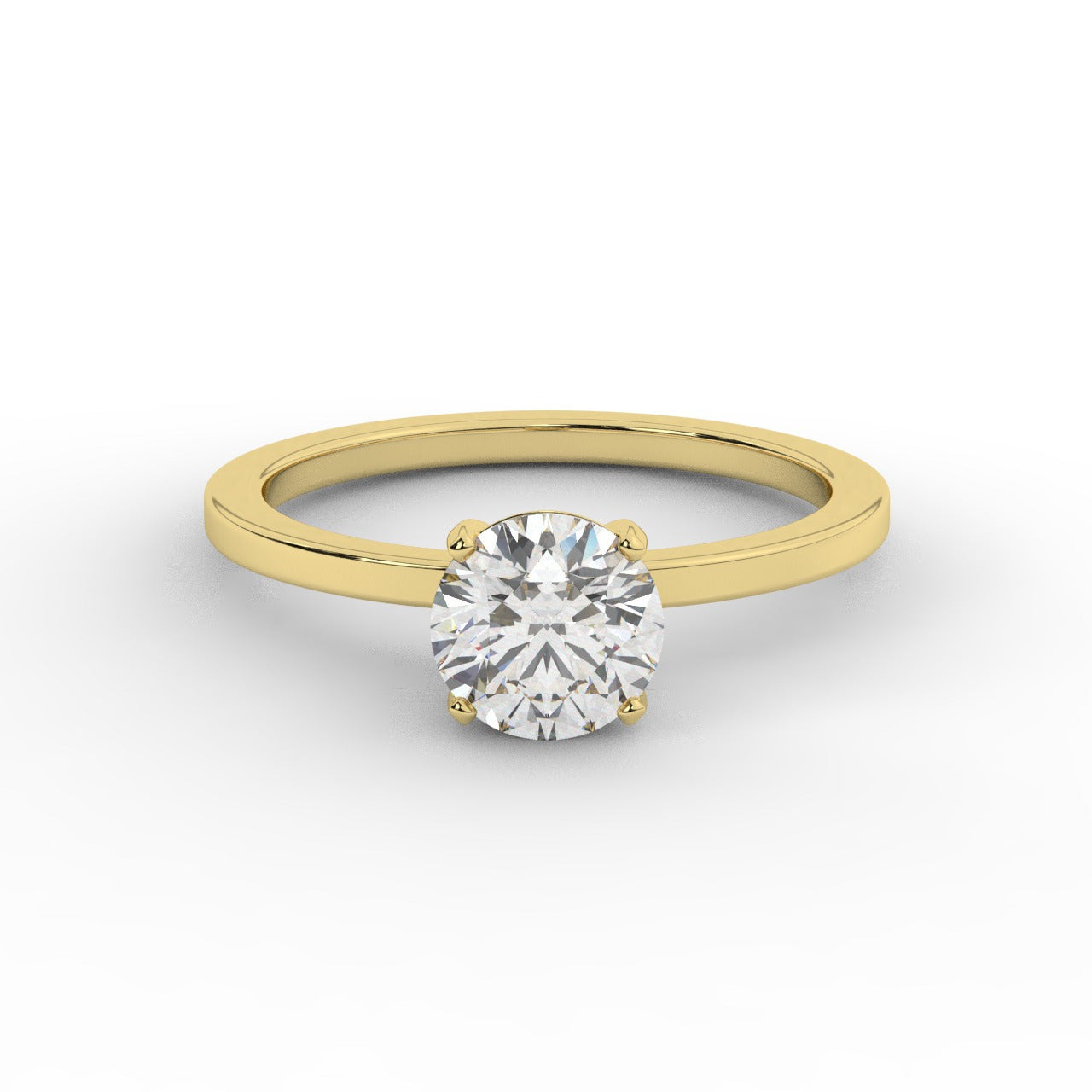 Audrey Diamond Ring - Yellow Gold 6.5mm#Metal Colour_Yellow Gold#Stone Size_6.5mm