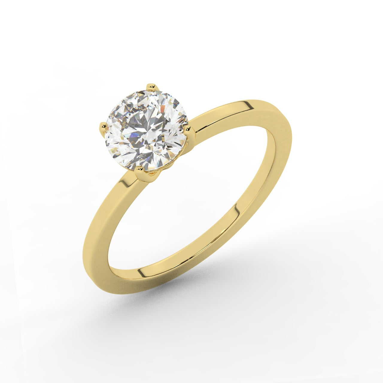 Audrey Diamond Ring - Yellow Gold 6.5mm#Metal Colour_Yellow Gold#Stone Size_6.5mm