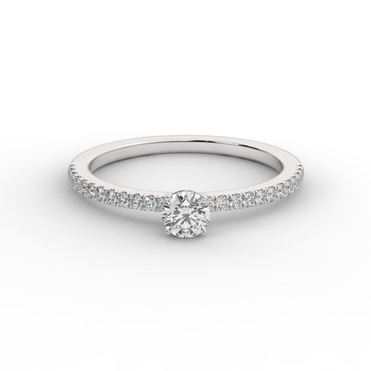 Grace Diamond Ring - White Gold 4mm#Metal Colour_White Gold#Stone Size_4mm