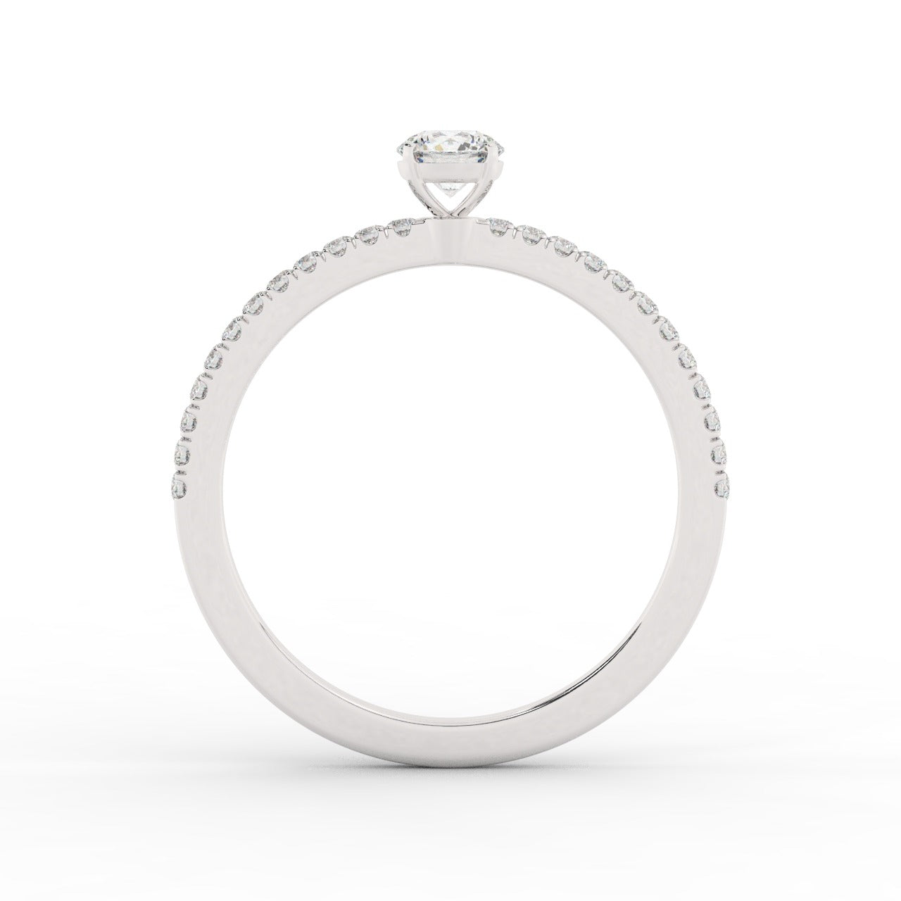 Grace Diamond Ring - White Gold 4mm#Metal Colour_White Gold#Stone Size_4mm