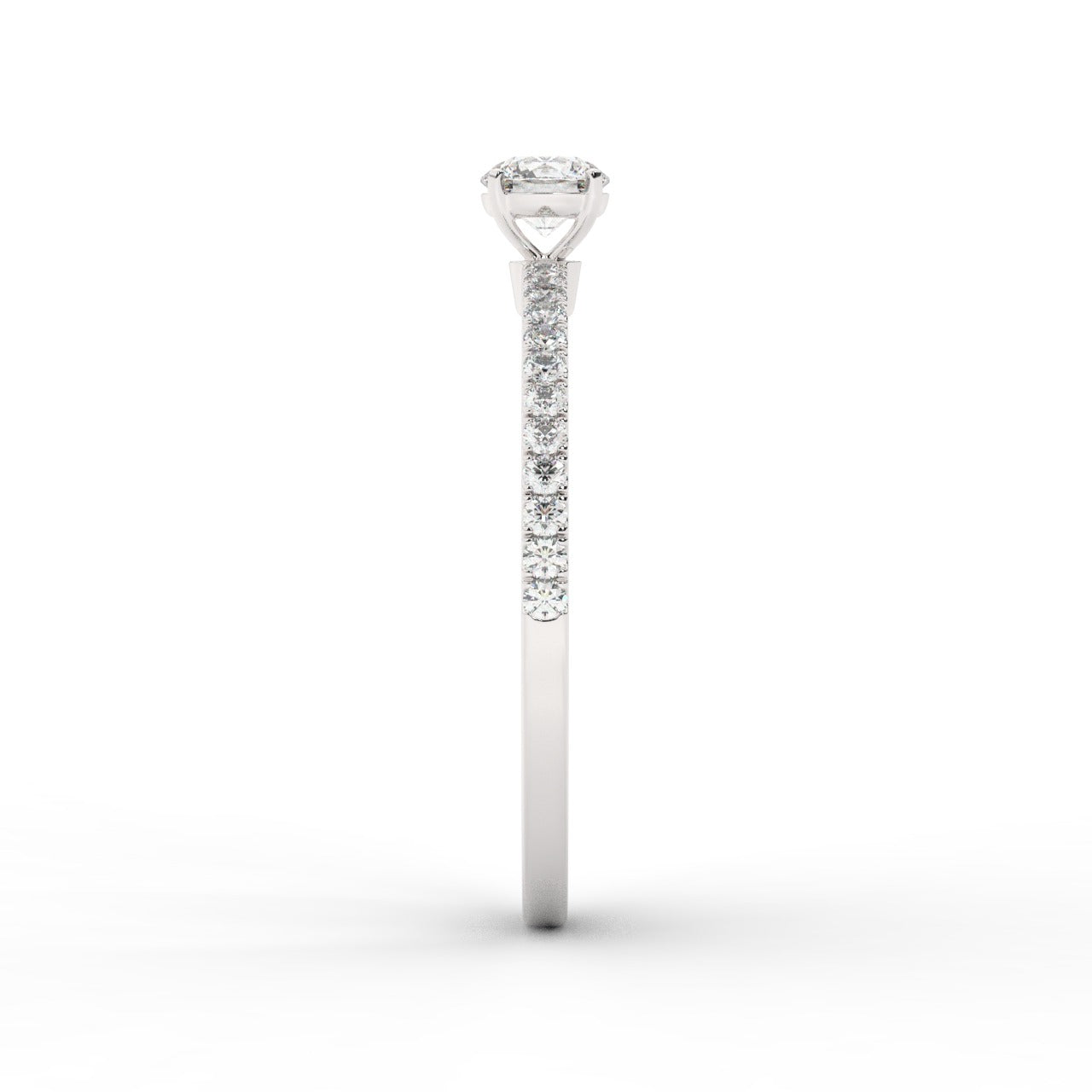 Grace Diamond Ring - White Gold 4mm#Metal Colour_White Gold#Stone Size_4mm