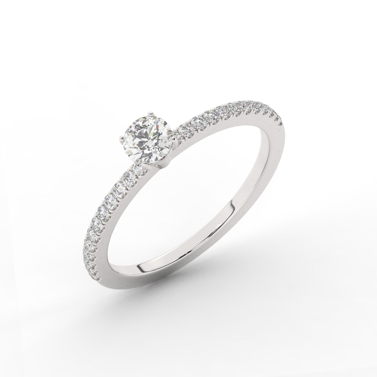 Grace Diamond Ring - White Gold 4mm#Metal Colour_White Gold#Stone Size_4mm