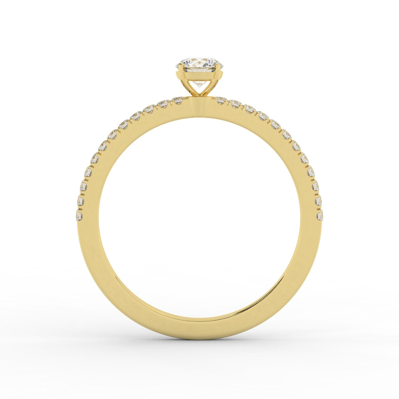 Grace Diamond Ring - Yellow Gold 4mm#Metal Colour_Yellow Gold#Stone Size_4mm
