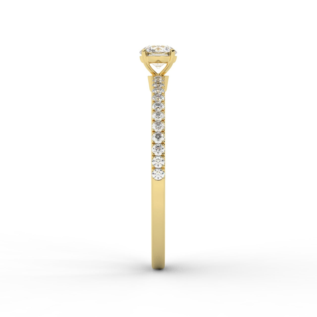 Grace Diamond Ring - Yellow Gold 4mm#Metal Colour_Yellow Gold#Stone Size_4mm