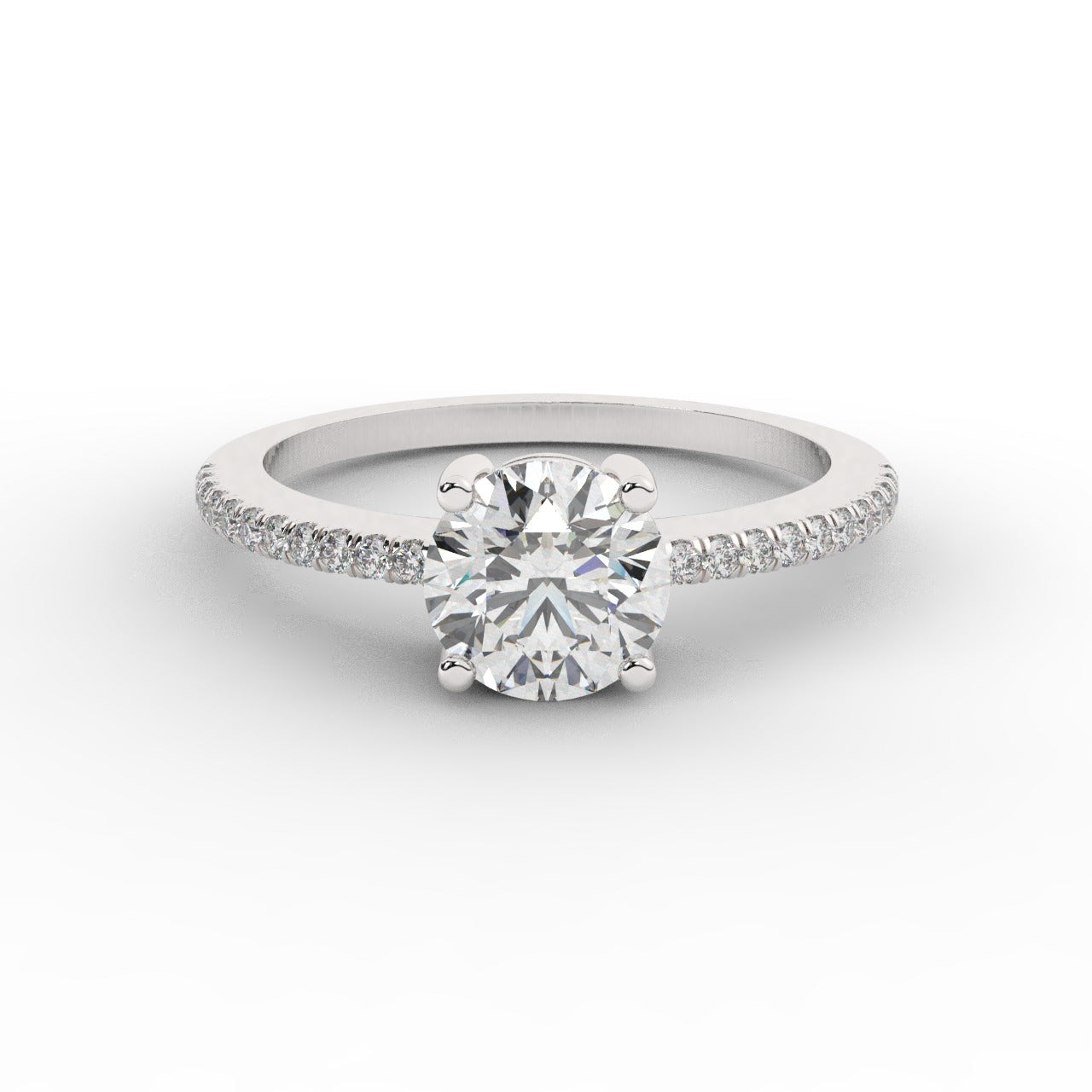 Grace Diamond Ring - White Gold 6.5mm#Metal Colour_White Gold#Stone Size_6.5mm