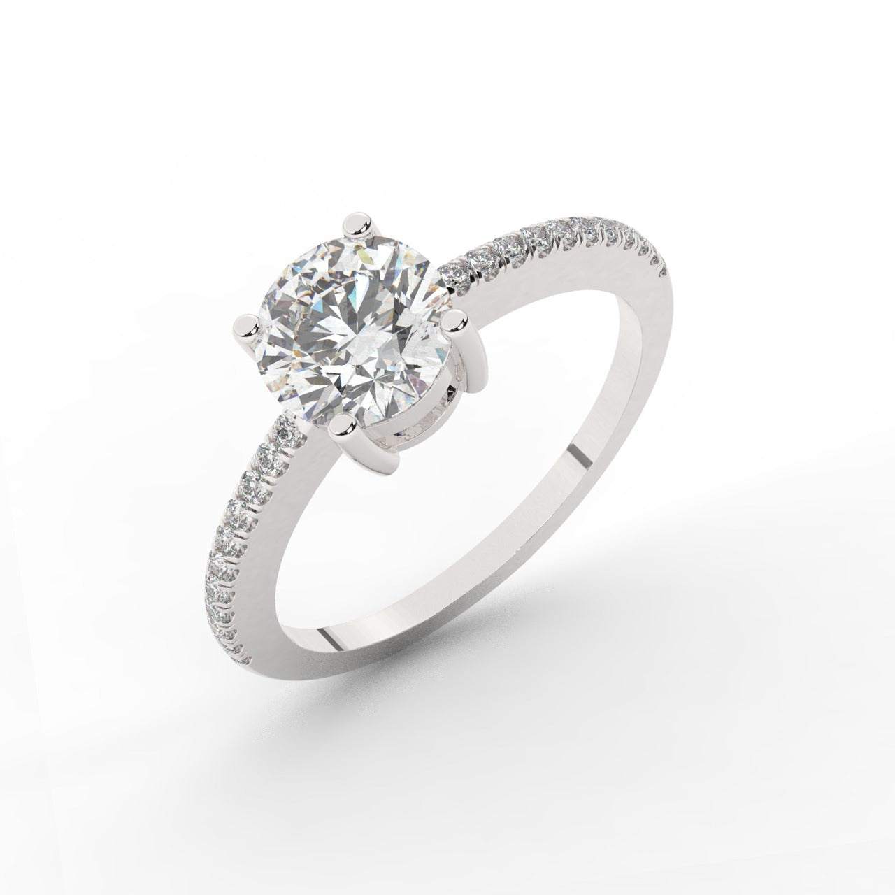 Grace Diamond Ring - White Gold 6.5mm#Metal Colour_White Gold#Stone Size_6.5mm