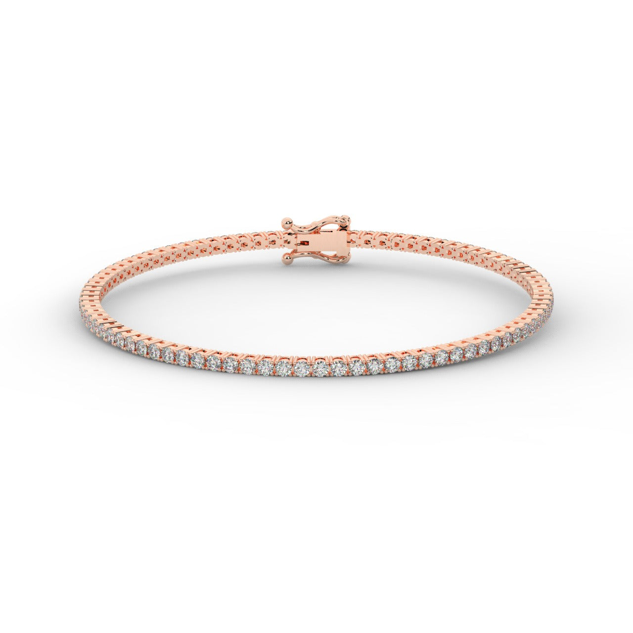 Marilyn Diamond Tennis Bracelet - Rose Gold 2mm#Metal Colour_Rose Gold#Stone Size_2mm