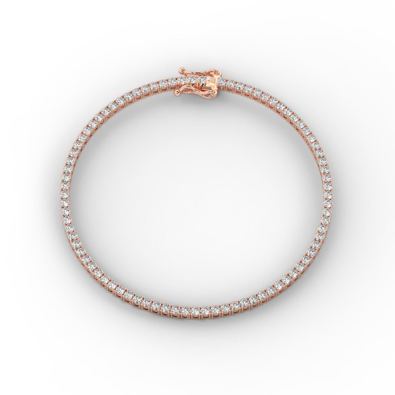 Marilyn Diamond Tennis Bracelet - Rose Gold 2mm#Metal Colour_Rose Gold#Stone Size_2mm