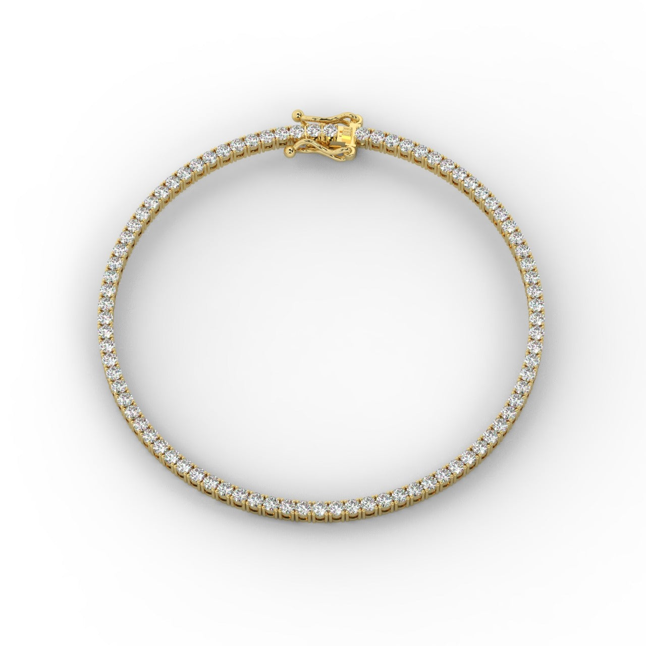 Marilyn Diamond Tennis Bracelet - Yellow Gold 2mm#Metal Colour_Yellow Gold#Stone Size_2mm
