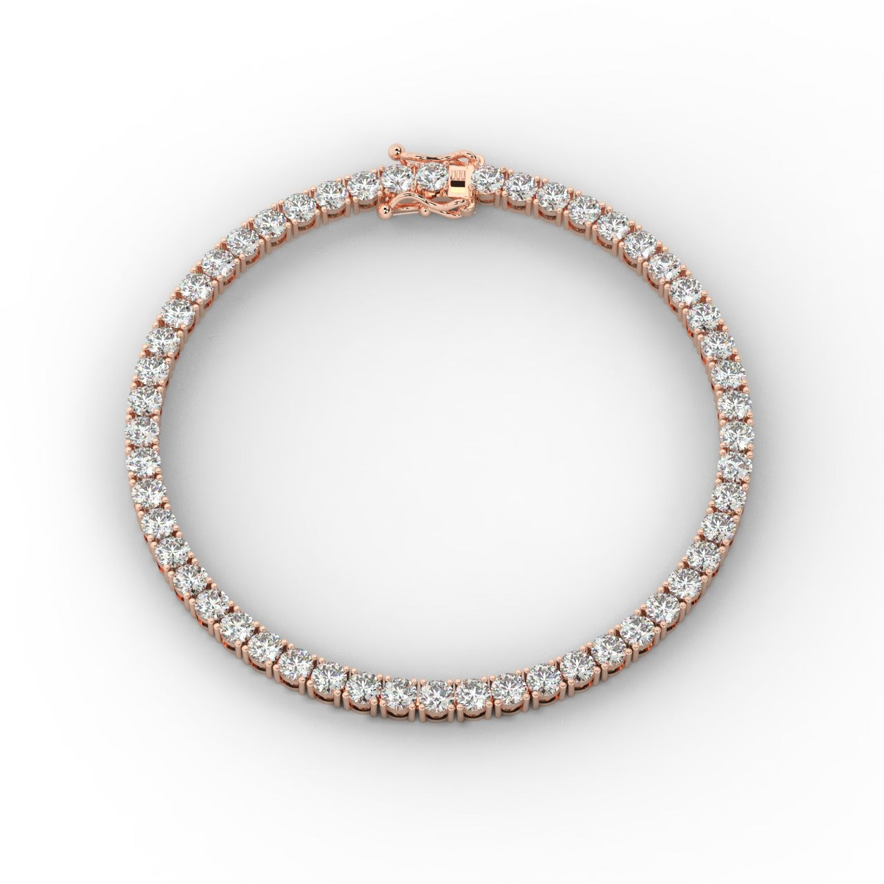 Marilyn Diamond Tennis Bracelet - Rose Gold 3.3mm#Metal Colour_Rose Gold#Stone Size_3.3mm