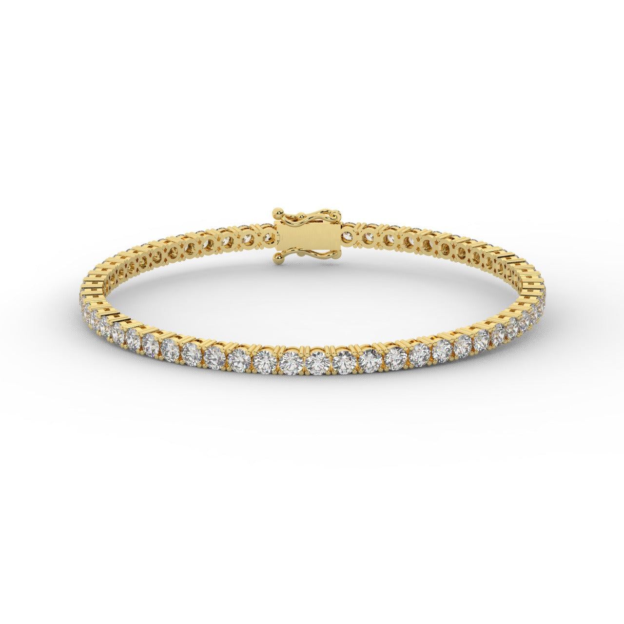 Marilyn Diamond Tennis Bracelet - Yellow Gold 3mm#Metal Colour_Yellow Gold#Stone Size_3mm