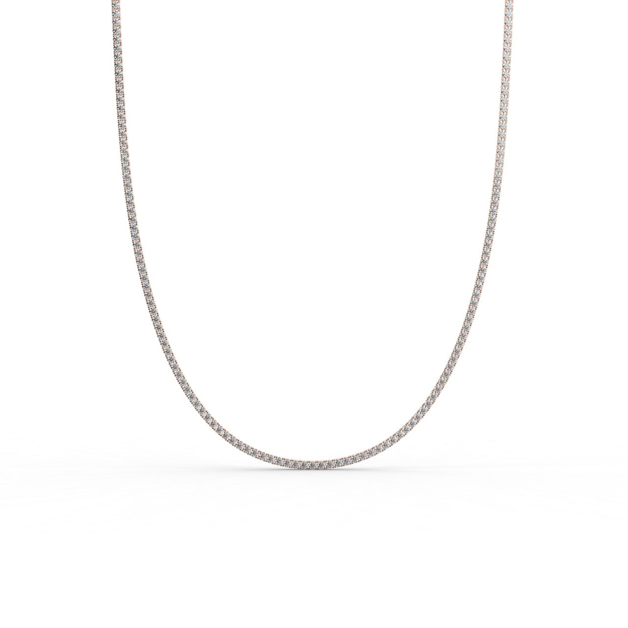 Chiara Diamond Tennis Necklace - Rose Gold 2.7mm#Metal Colour_Rose Gold#Stone Size_2.7mm