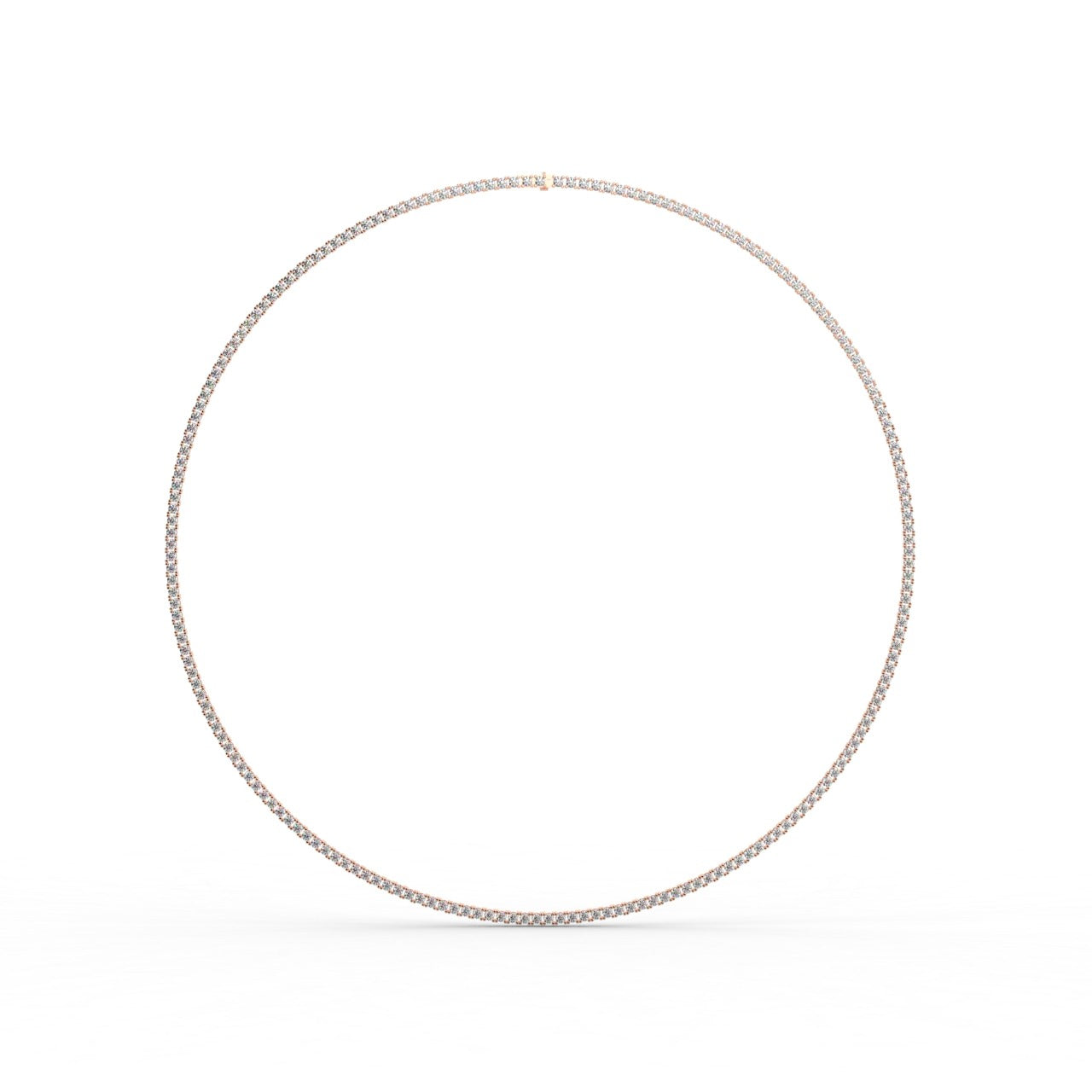 Chiara Diamond Tennis Necklace - Rose Gold 2mm#Metal Colour_Rose Gold#Stone Size_2mm