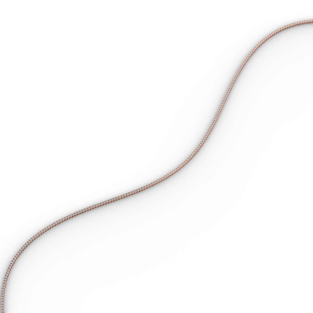 Chiara Diamond Tennis Necklace - Rose Gold 2mm#Metal Colour_Rose Gold#Stone Size_2mm