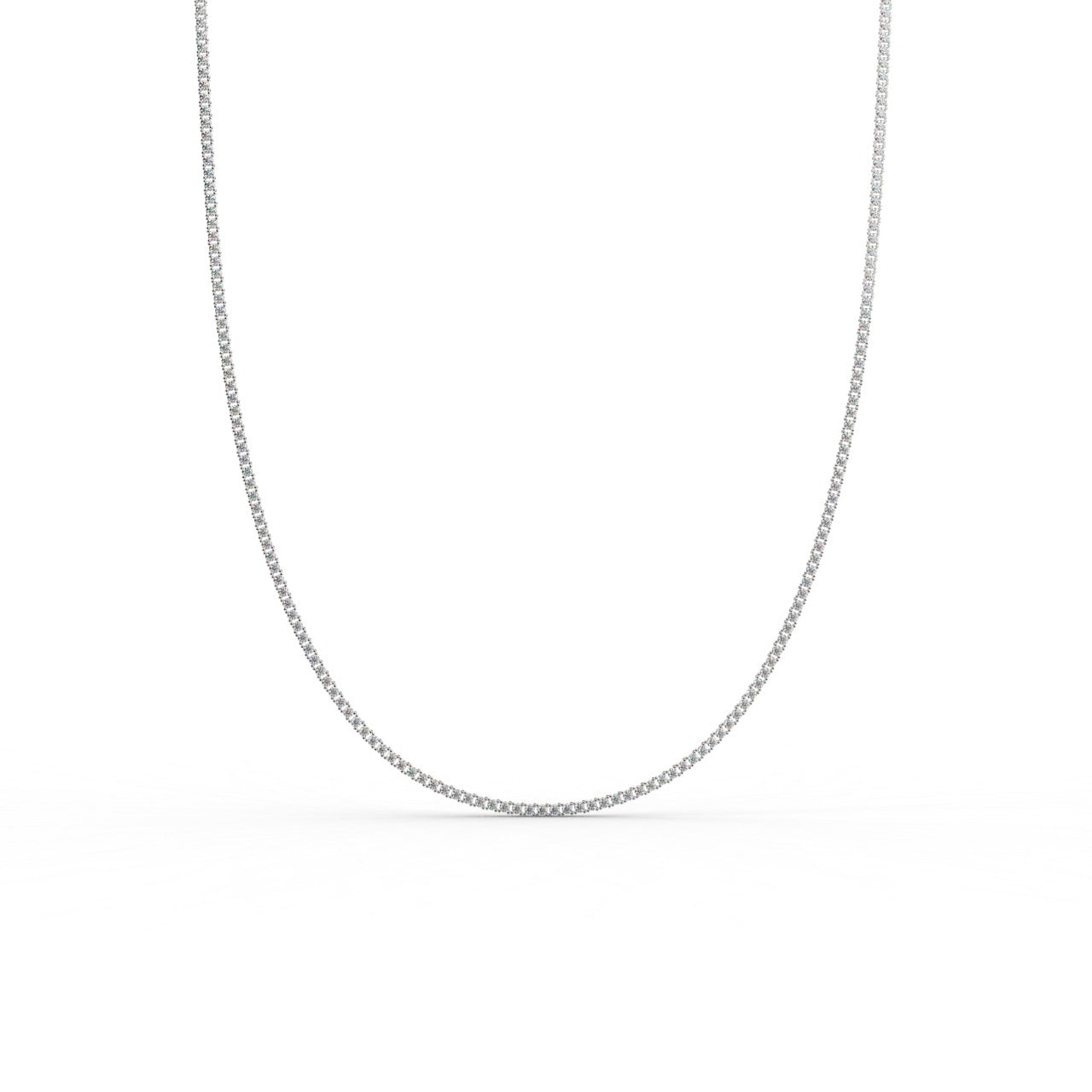 Chiara Diamond Tennis Necklace - White Gold 2mm#Metal Colour_White Gold#Stone Size_2mm