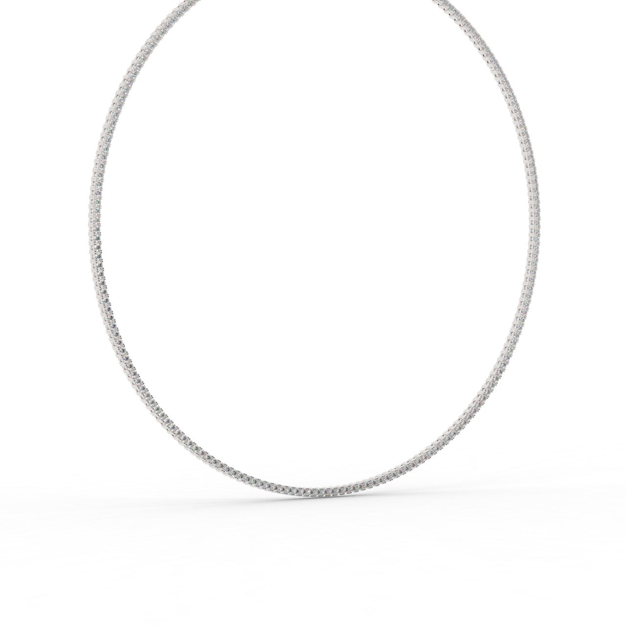 Chiara Diamond Tennis Necklace - White Gold 2mm#Metal Colour_White Gold#Stone Size_2mm