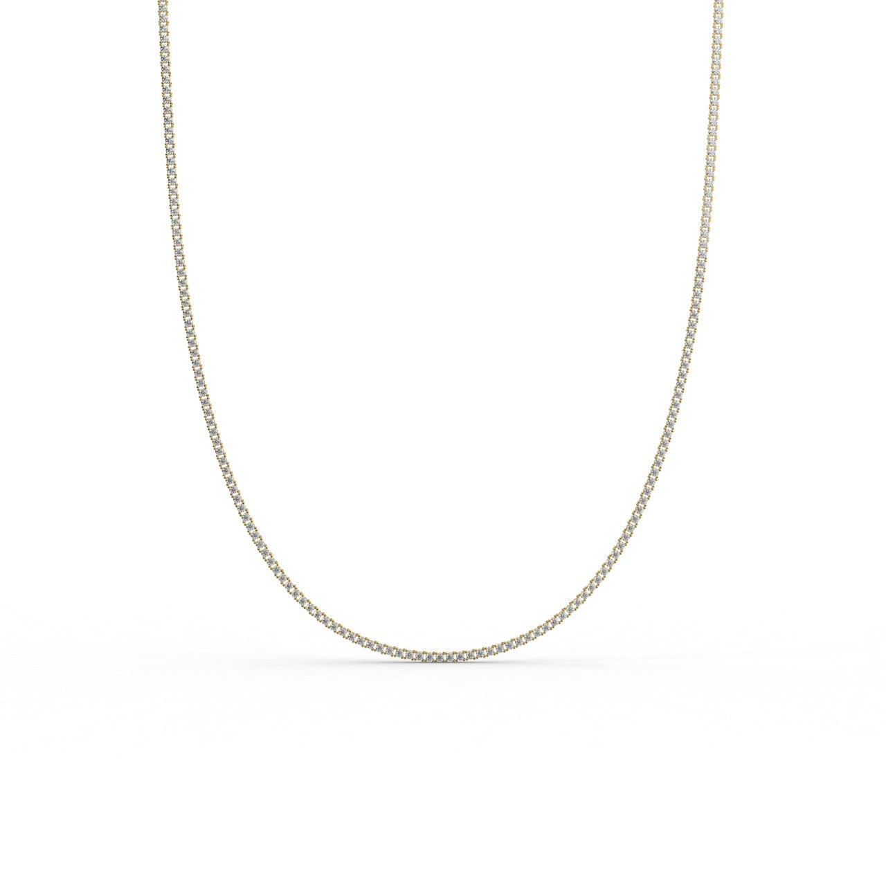 Chiara Diamond Tennis Necklace - Yellow Gold 2mm#Metal Colour_Yellow Gold#Stone Size_2mm