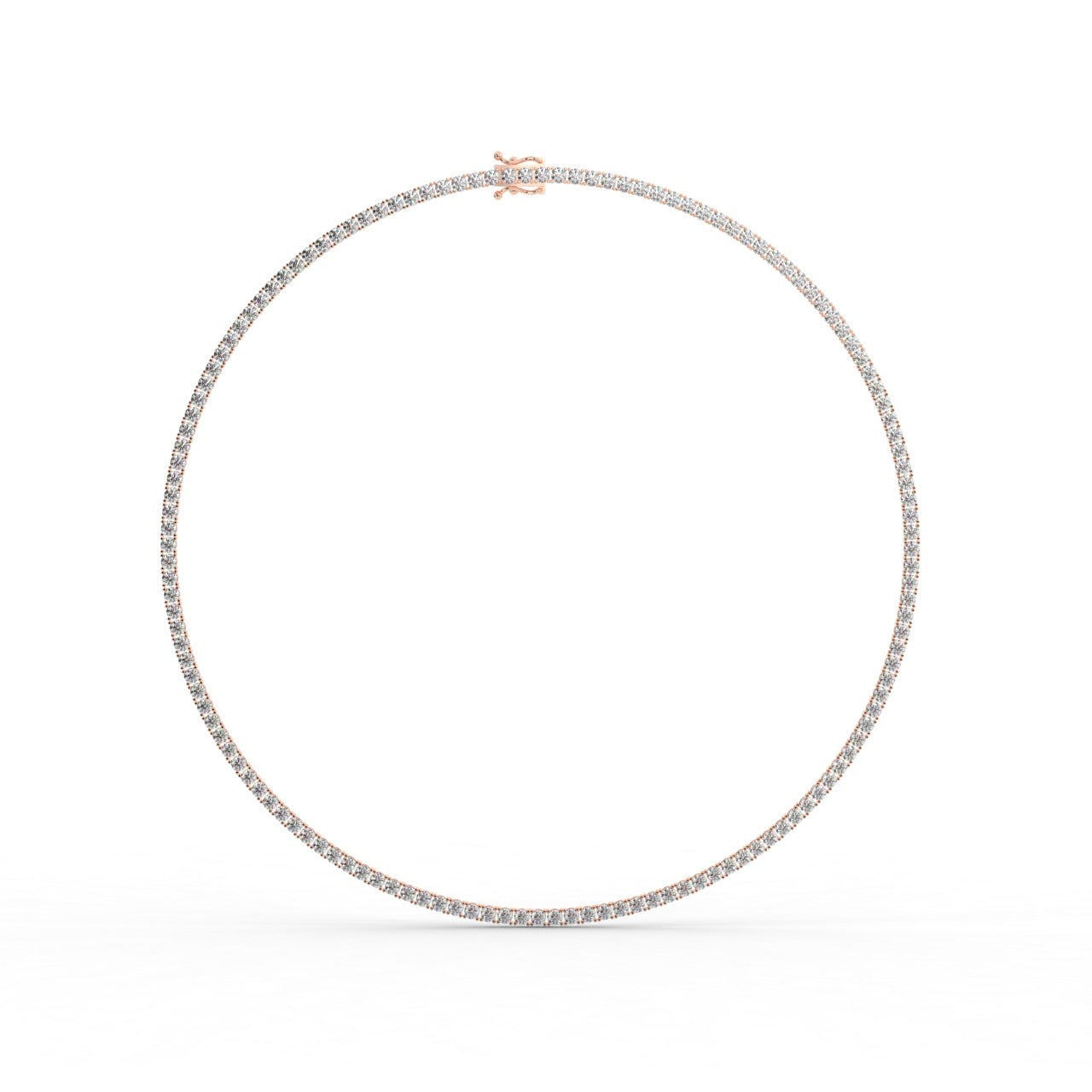 Chiara Diamond Tennis Necklace - Rose Gold 3mm#Metal Colour_Rose Gold#Stone Size_3mm