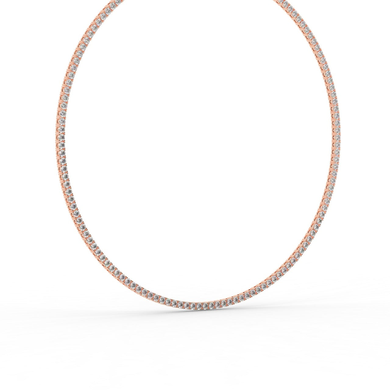 Chiara Diamond Tennis Necklace - Rose Gold 3mm#Metal Colour_Rose Gold#Stone Size_3mm