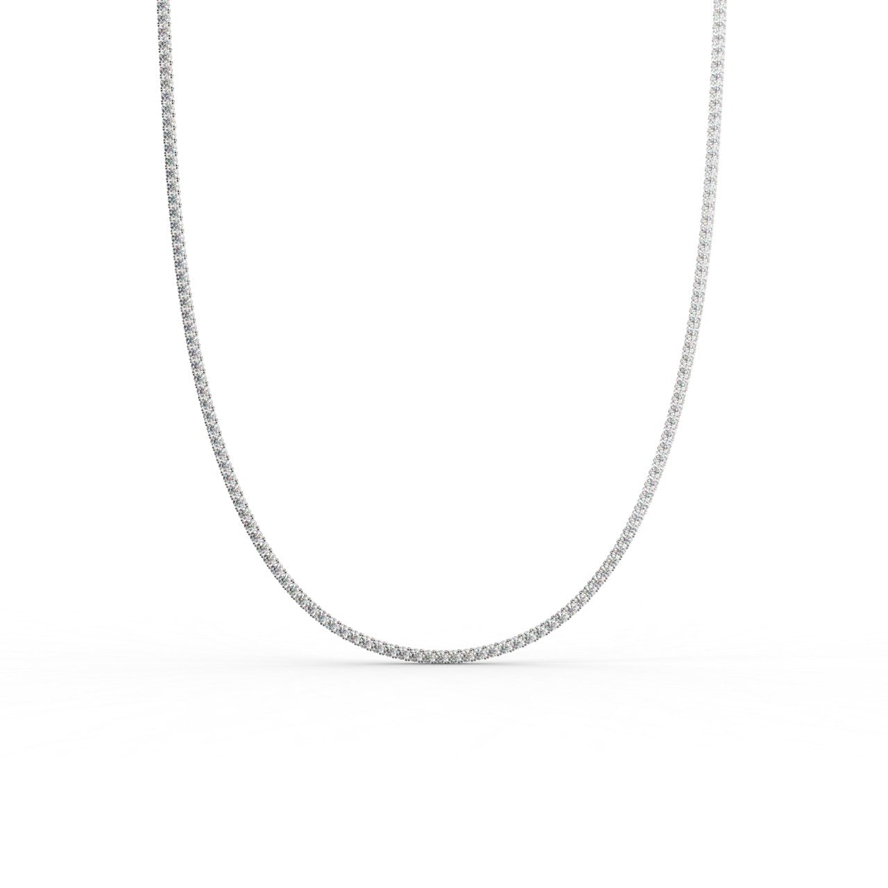 Chiara Diamond Tennis Necklace - White Gold 3mm#Metal Colour_White Gold#Stone Size_3mm
