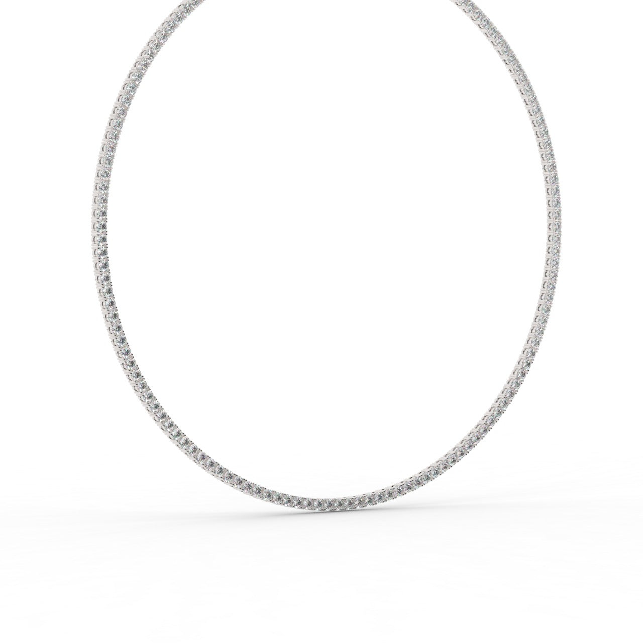 Chiara Diamond Tennis Necklace - White Gold 3mm#Metal Colour_White Gold#Stone Size_3mm