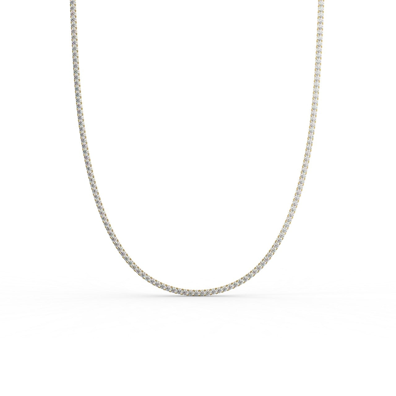 Chiara Diamond Tennis Necklace - Yellow Gold 3mm#Metal Colour_Yellow Gold#Stone Size_3mm