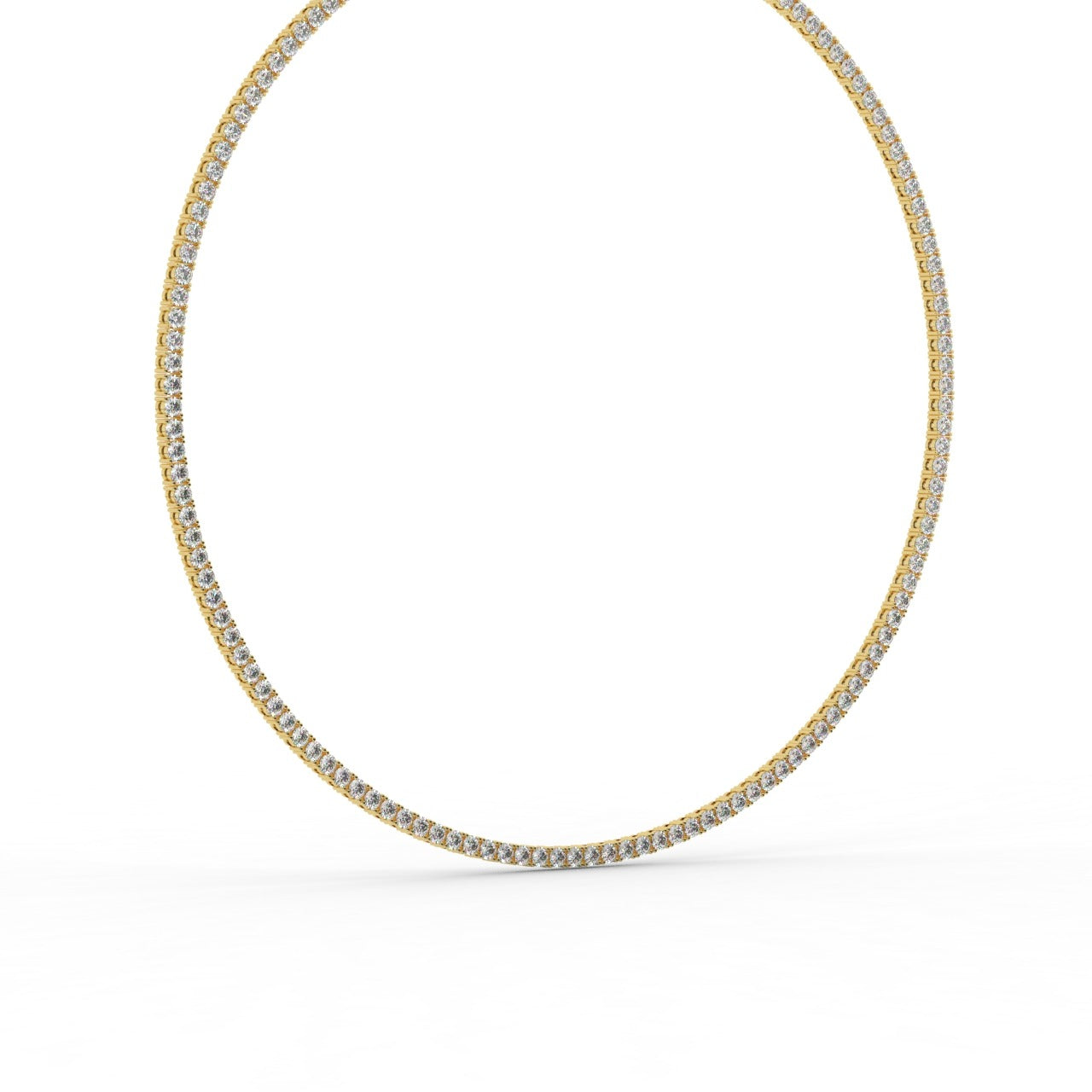 Chiara Diamond Tennis Necklace - Yellow Gold 3mm#Metal Colour_Yellow Gold#Stone Size_3mm