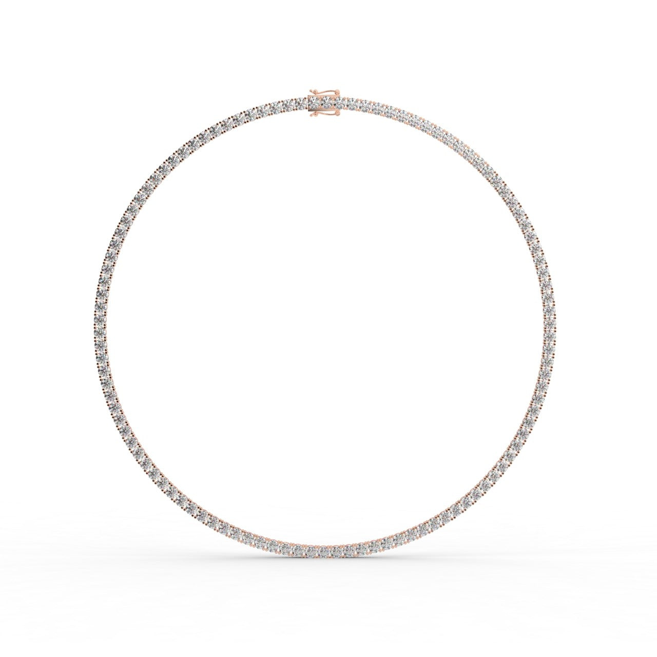 Chiara Diamond Tennis Necklace - Rose Gold 4mm#Metal Colour_Rose Gold#Stone Size_4mm