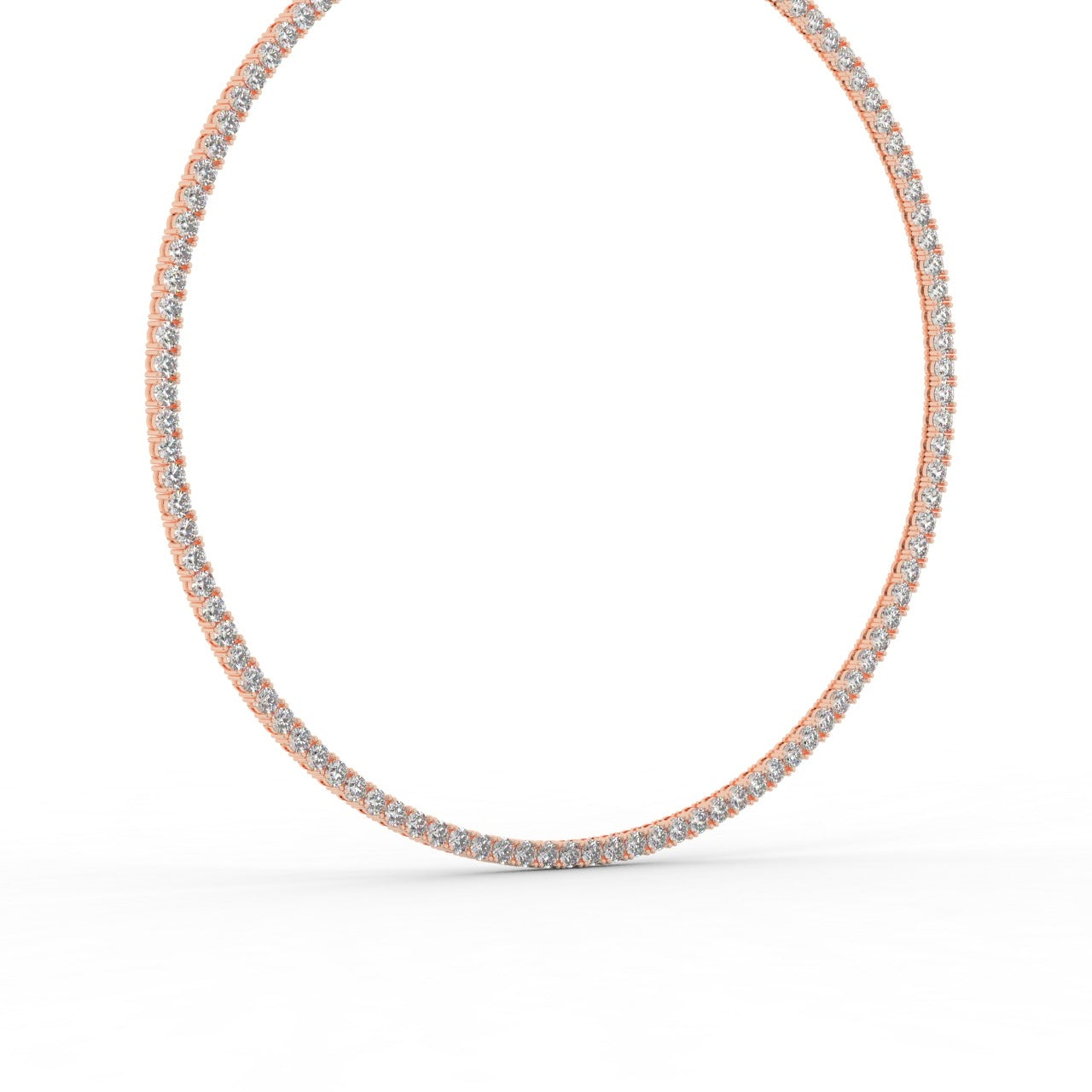 Chiara Diamond Tennis Necklace - Rose Gold 4mm#Metal Colour_Rose Gold#Stone Size_4mm