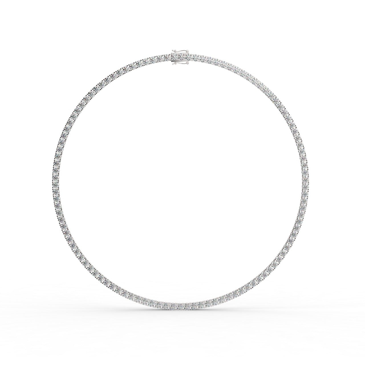 Chiara Diamond Tennis Necklace - White Gold 4mm#Metal Colour_White Gold#Stone Size_4mm