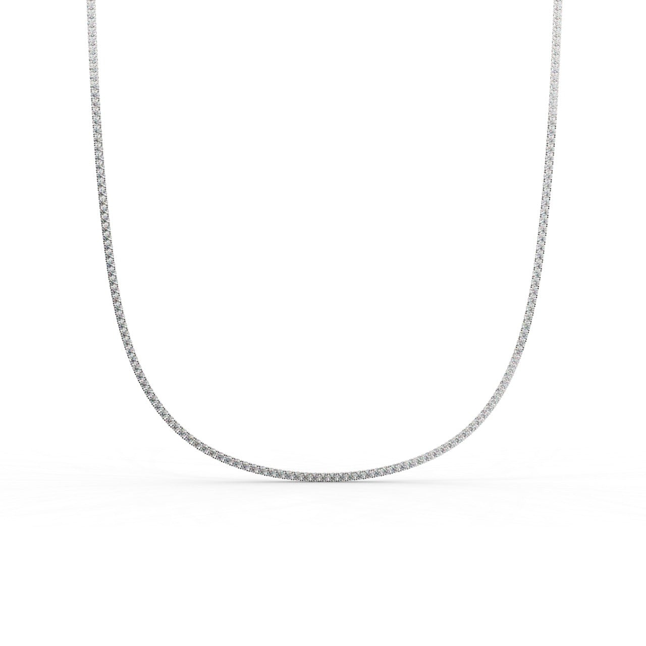 Chiara Diamond Tennis Necklace - White Gold 4mm#Metal Colour_White Gold#Stone Size_4mm