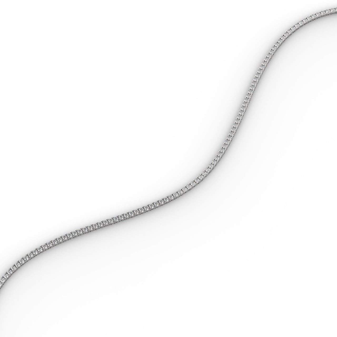 Chiara Diamond Tennis Necklace - White Gold 4mm#Metal Colour_White Gold#Stone Size_4mm