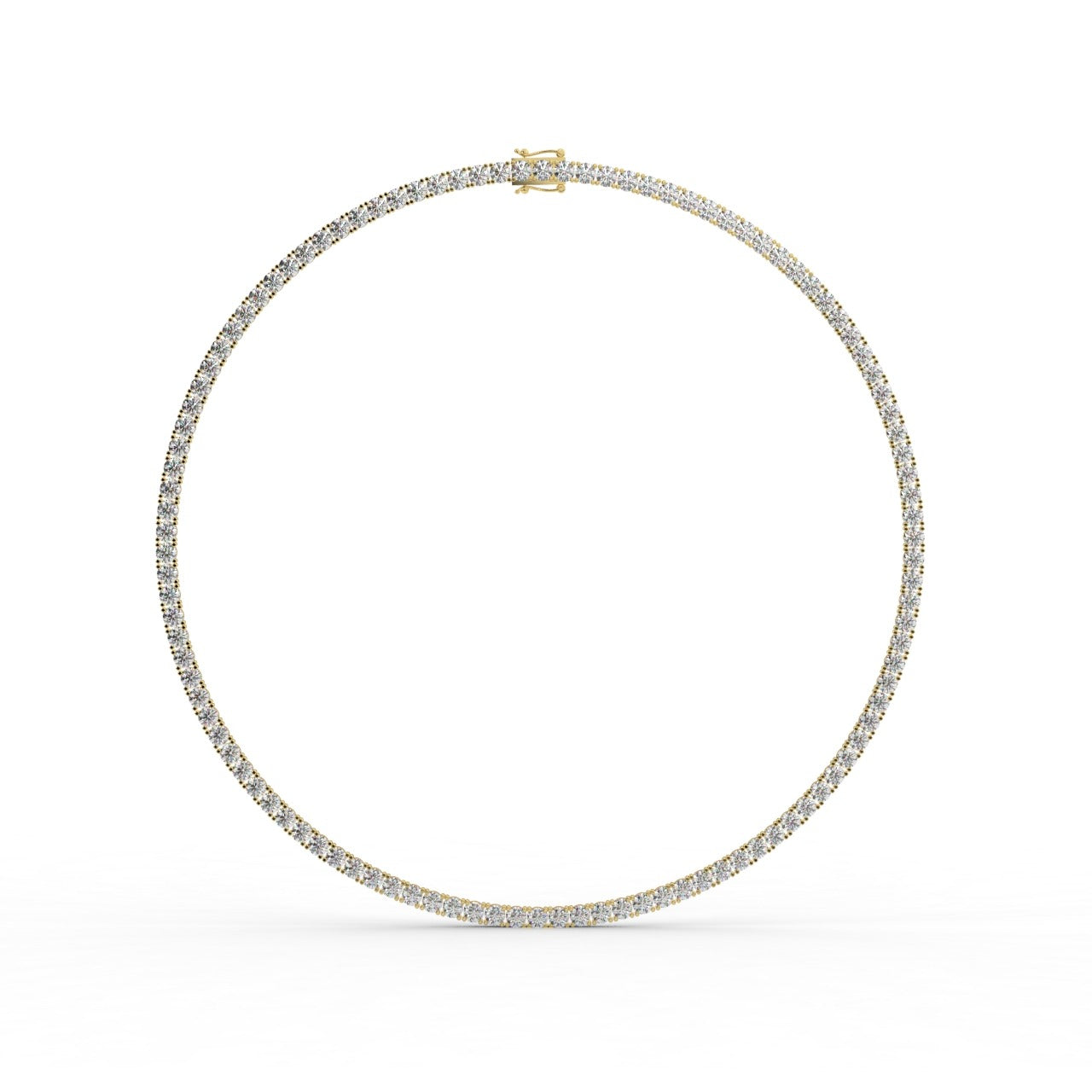 Chiara Diamond Tennis Necklace - Yellow Gold 4mm#Metal Colour_Yellow Gold#Stone Size_4mm