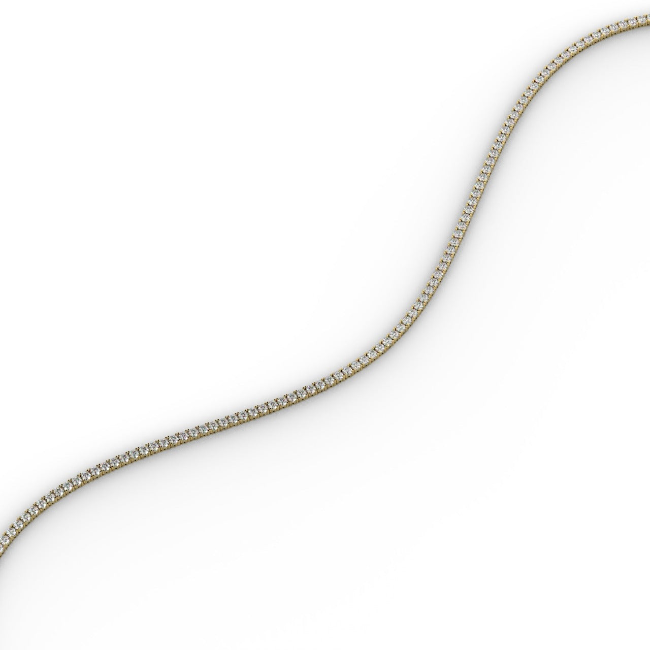 Chiara Diamond Tennis Necklace - Yellow Gold 4mm#Metal Colour_Yellow Gold#Stone Size_4mm