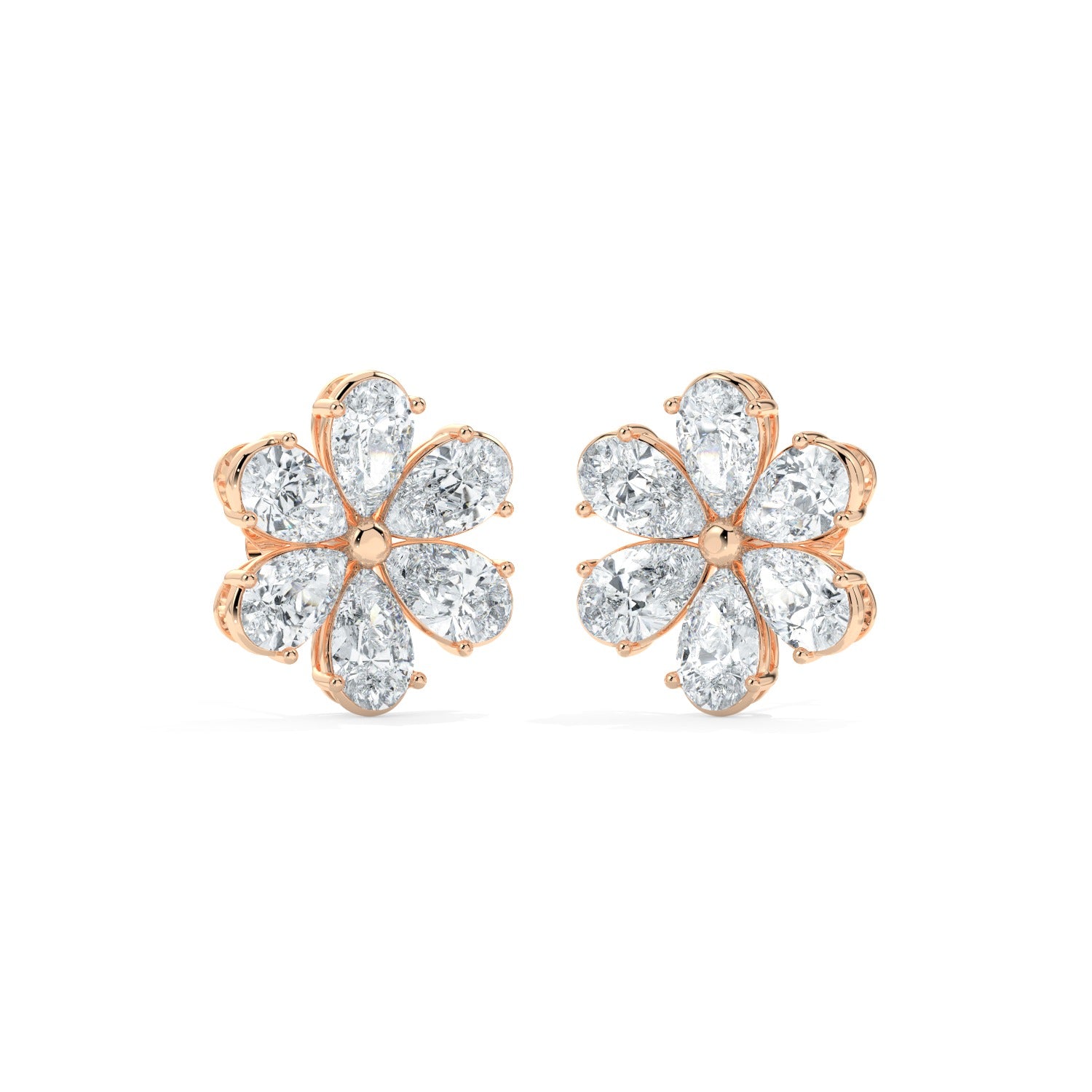 Bloom Stud Earrings - Rose Gold#Metal Colour_Rose Gold