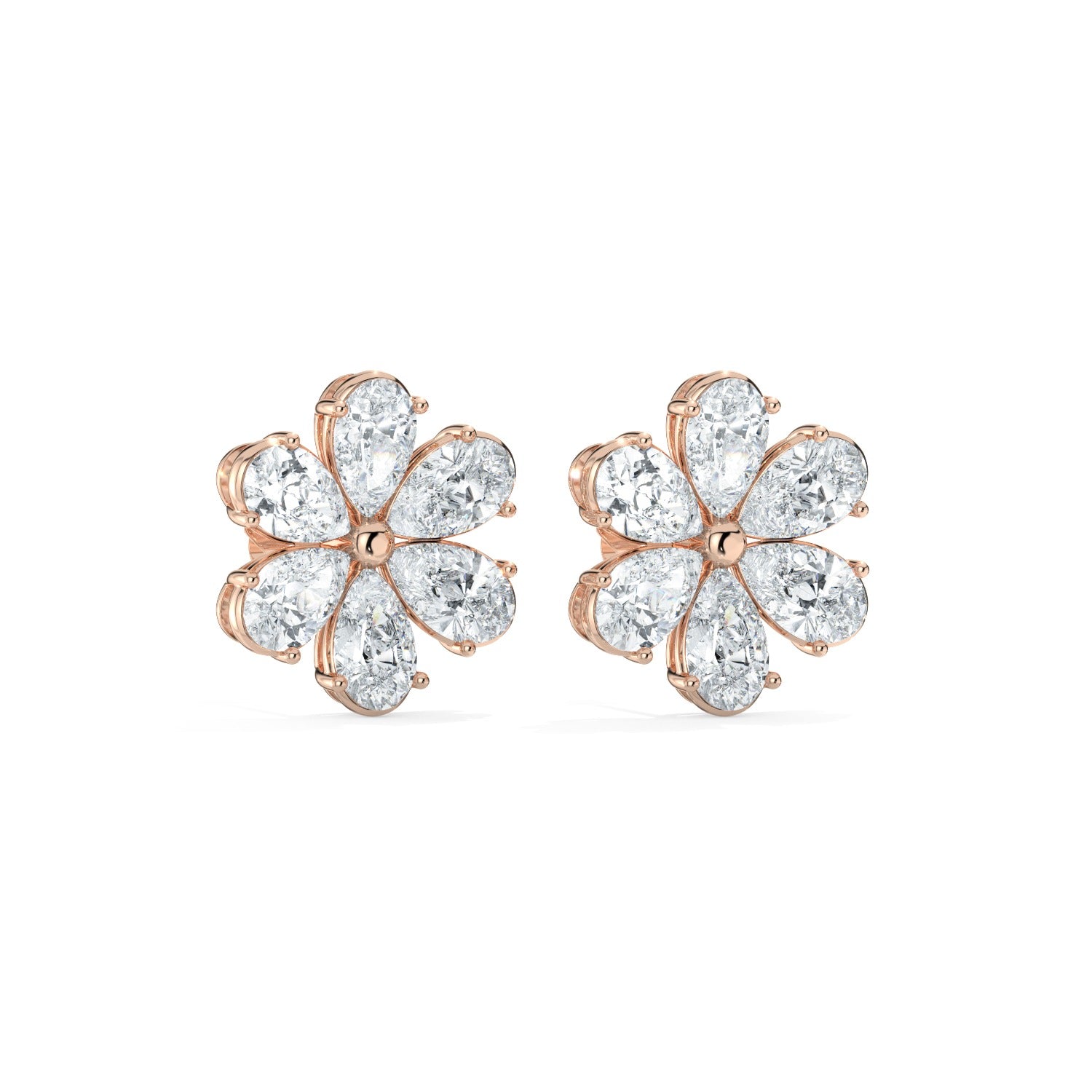 Bloom Stud Earrings - Rose Gold#Metal Colour_Rose Gold