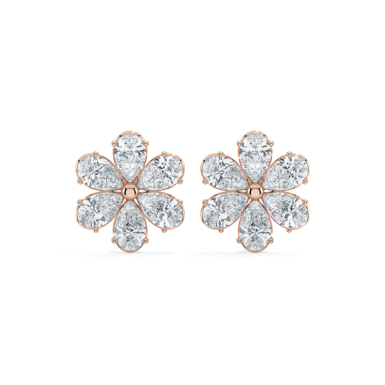 Bloom Stud Earrings - Rose Gold#Metal Colour_Rose Gold