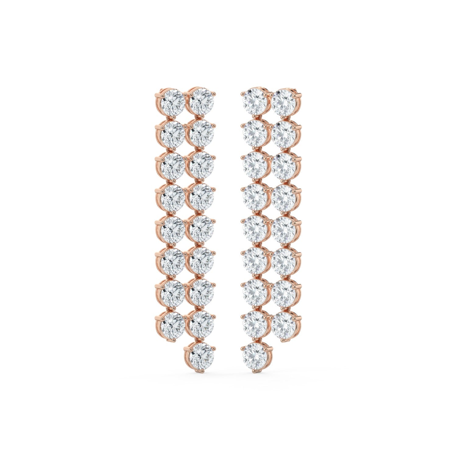 Cascade Diamond Earrings - Rose Gold#Metal Colour_Rose Gold