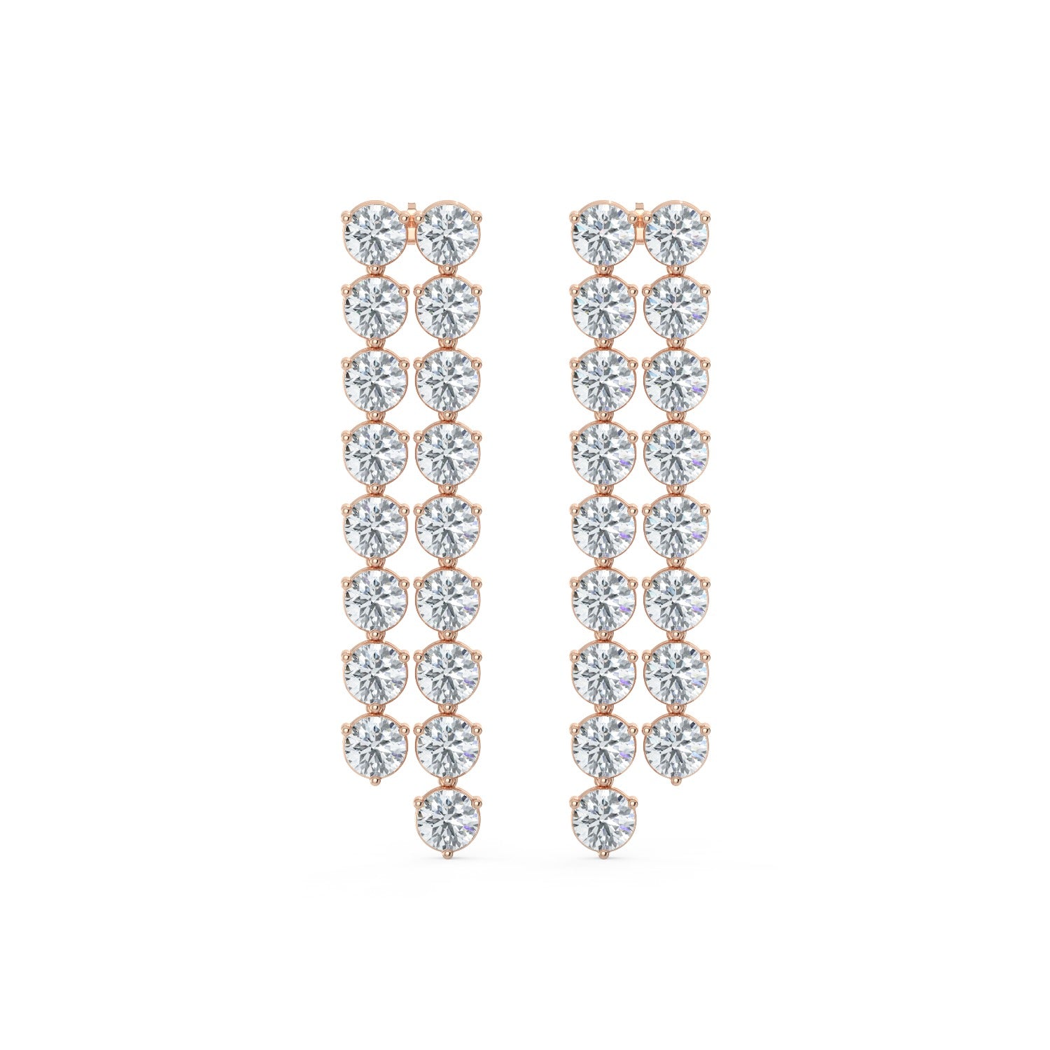 Cascade Diamond Earrings - Rose Gold#Metal Colour_Rose Gold