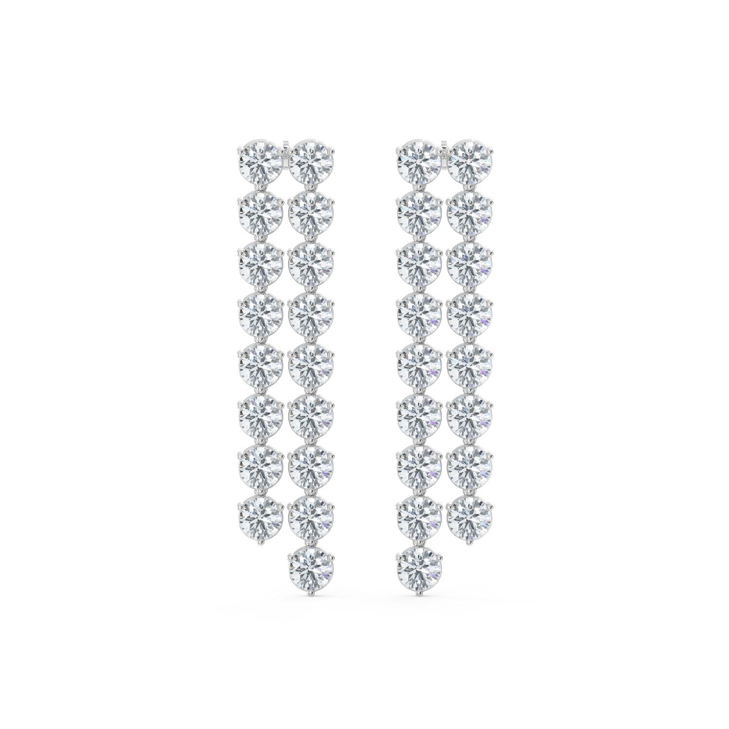 Cascade Diamond Earrings - White Gold#Metal Colour_White Gold