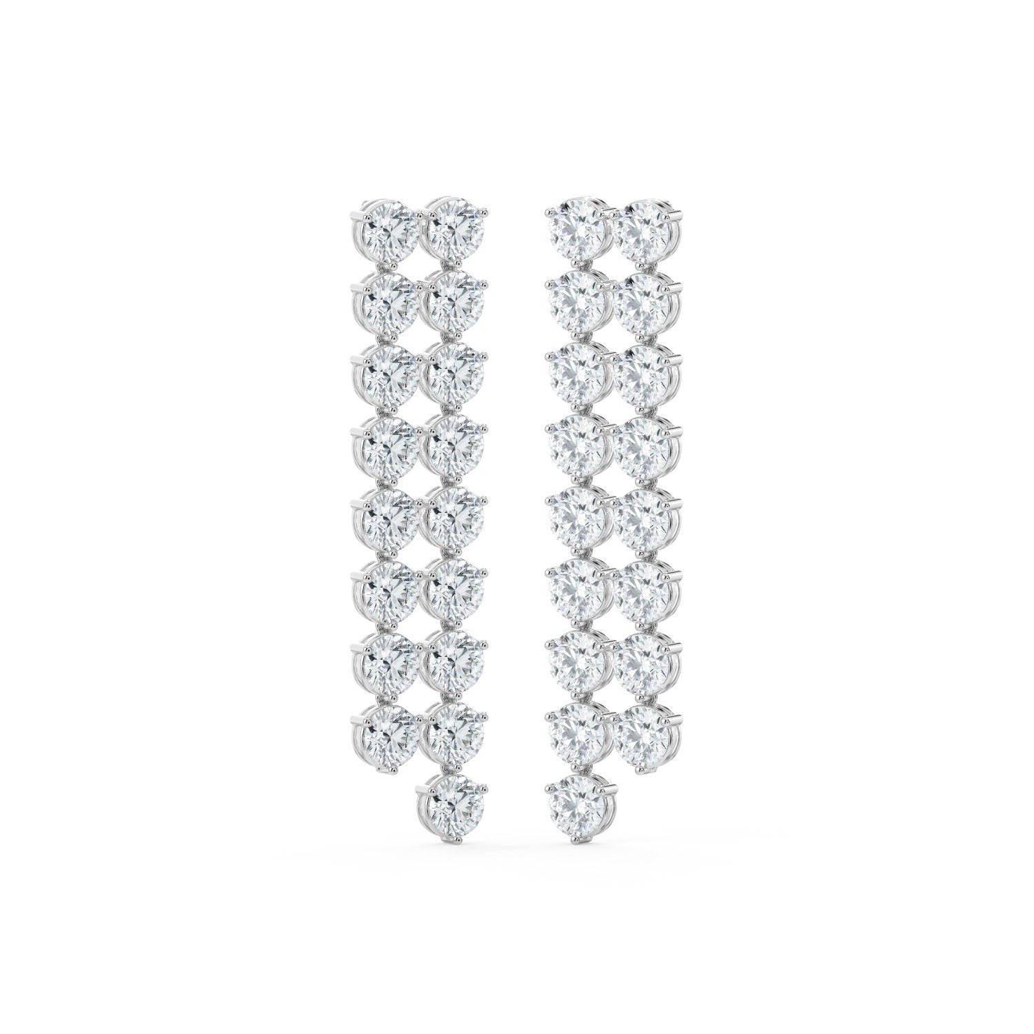 Cascade Diamond Earrings - White Gold#Metal Colour_White Gold