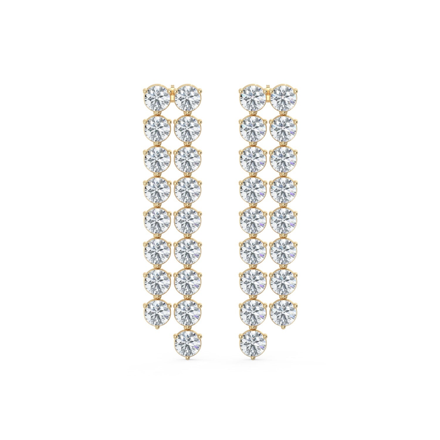 Cascade Diamond Earrings - Yellow Gold#Metal Colour_Yellow Gold